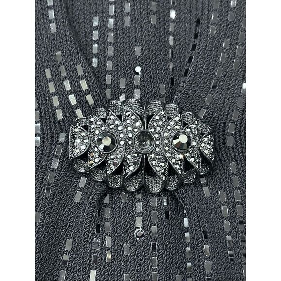 St. John Evening Black Sequined Jacket - Picture 7 of 11